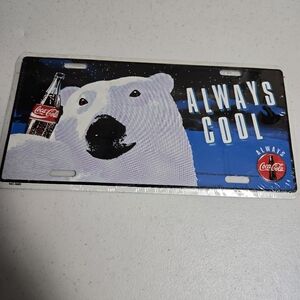 Polar Bear Always Cool License Plate Embossed Metal 1994 New In Sealed Package